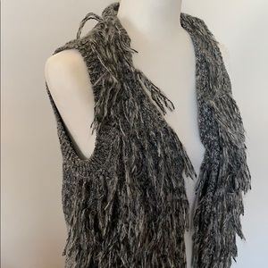 H&M Gray Fringe Vest